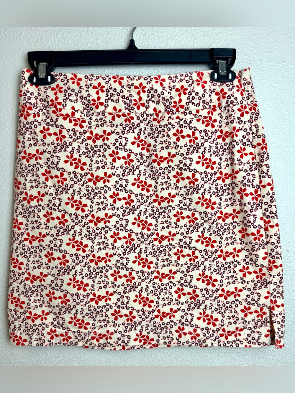 Vintage Y2K Gap Jeans Floral Straight Mini Skirt Cotton Hippie Boho Size 6 EUC